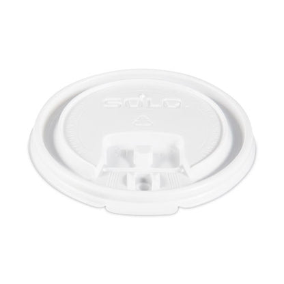 Lift Back And Lock Tab Lids For Paper Cups, Fits 8 Oz Cups, White, 100/sleeve, 10 Sleeves/carton