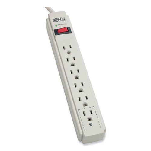 Protect It! Surge Protector, 6 Ac Outlets, 4 Ft Cord, 790 J, Light Gray