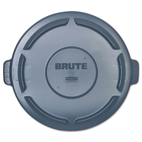 Brute Self-draining Flat Top Lids, 24.5" Diameter X 1.5h, Gray