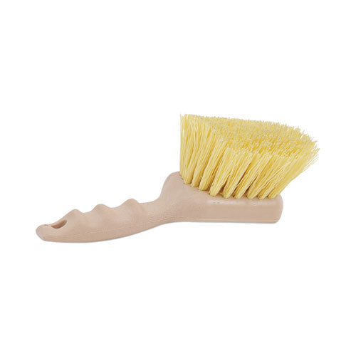 Utility Brush, Cream Polypropylene Bristles, 5.5 Brush, 3" Tan Plastic Handle