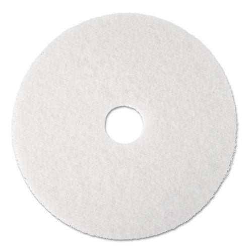 Low-speed Super Polishing Floor Pads 4100, 13" Diameter, White, 5/carton