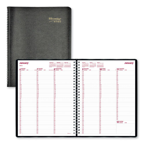 Essential Collection Weekly Appointment Book In Columnar Format, 11 X 8.5, Black Cover, 12-month (jan To Dec): 2024