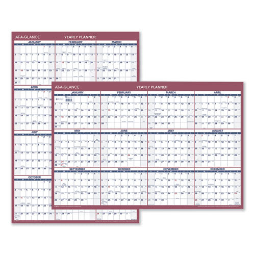 Vertical/horizontal Wall Calendar, 24 X 36, White/blue/red Sheets, 12-month (jan To Dec): 2024