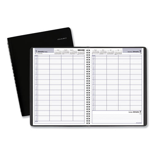 Dayminder Four-person Group Daily Appointment Book, 11 X 8, Black Cover, 12-month (jan To Dec): 2024