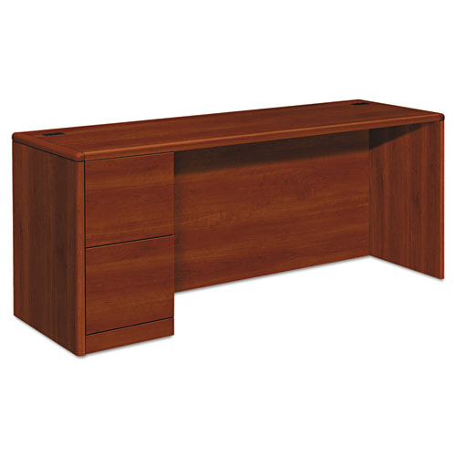 10700 Series Left Pedestal Credenza, 72w X 24d X 29.5h, Cognac