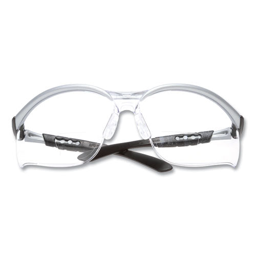 Bx Molded-in Diopter Safety Glasses, 2.5+ Diopter Strength, Silver/black Frame, Clear Lens