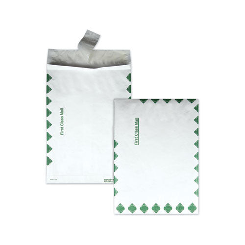 Heavy 18 Lb Tyvek Open End Expansion Mailers, First Class, #13 1/2, Square Flap, Redi-strip Closure, 10 X 13, White, 100/ct