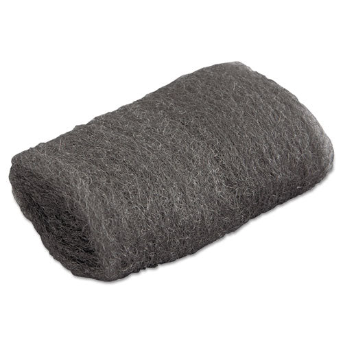 Industrial-quality Steel Wool Hand Pads, #00 Very Fine, Steel Gray, 16 Pads/sleeve, 12/sleeves/carton