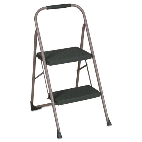 Big Step Folding Stool, 2-step, 200 Lb Capacity, 20.5" Working Height, 22" Spread, Black/gray