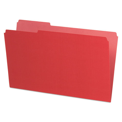 Interior File Folders, 1/3-cut Tabs: Assorted, Legal Size, Red, 100/box