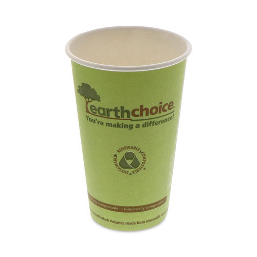 Earthchoice Compostable Paper Cup, 16 Oz, Green, 1,000/carton