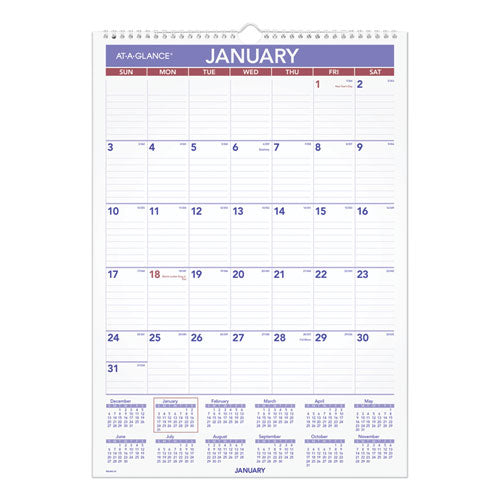 Erasable Wall Calendar, 12 X 17, White Sheets, 12-month (jan To Dec): 2024