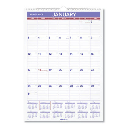 Monthly Wall Calendar With Ruled Daily Blocks, 12 X 17, White Sheets, 12-month (jan To Dec): 2024