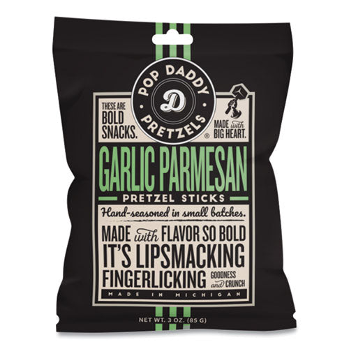 Garlic Parmesan Pretzel Sticks, 3 Oz Bag, 15/carton