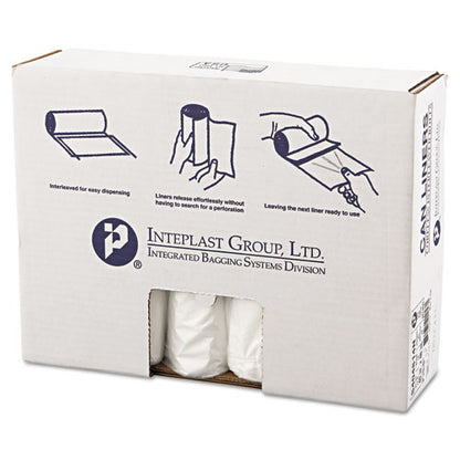 High-density Commercial Can Liners, 45 Gal, 14 Mic, 40" X 48", Clear, 25 Bags/roll, 10 Interleaved Rolls/carton