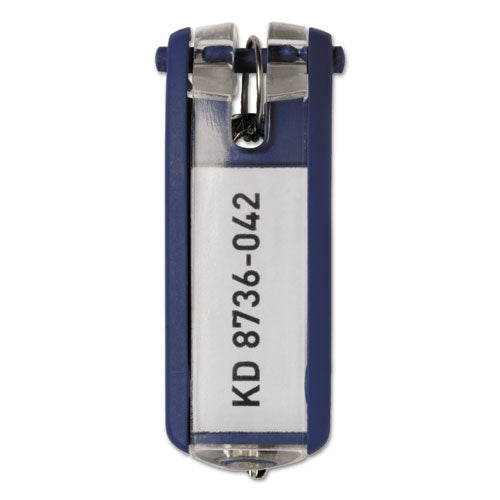 Tags For Locking Key Cabinets, Plastic, 1.13 X 2.75, Dark Blue, 6/pack