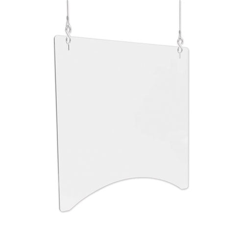 Hanging Barrier, 23.75" X 35.75", Polycarbonate, Clear, 2/carton