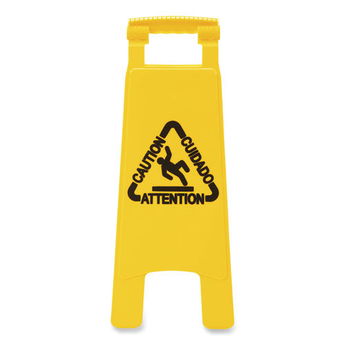 Site Safety Wet Floor Sign, 2-sided, 10 X 2 X 26, Yellow