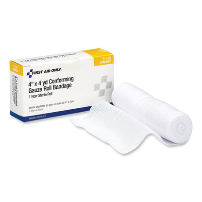 First Aid Conforming Gauze Bandage, Non-sterile, 4" Wide