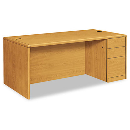 10700 Series Single Pedestal Desk With Full-height Pedestal On Right, 72" X 36" X 29.5", Harvest