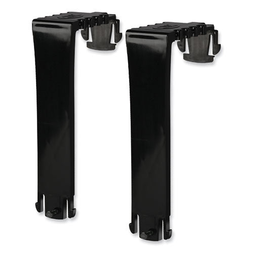 Two Break-resistant Plastic Partition Brackets, For 2.63 To 4.13 Wide Partition Walls, Black, 2/pack