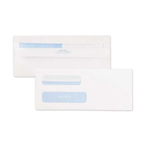 Double Window Redi-seal Security-tinted Envelope, #8 5/8, Commercial Flap, Redi-seal Closure, 3.63 X 8.63, White, 500/box