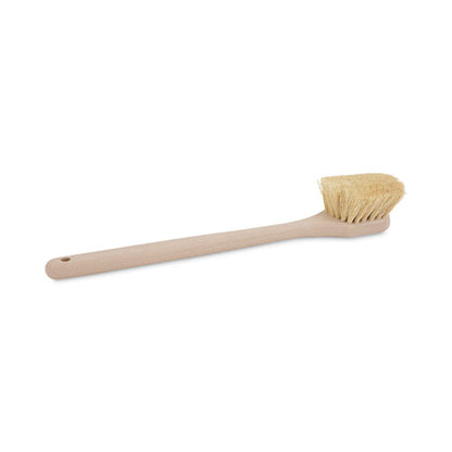 Utility Brush, Cream Tampico Bristles, 5.5" Brush, 14.5" Tan Plastic Handle