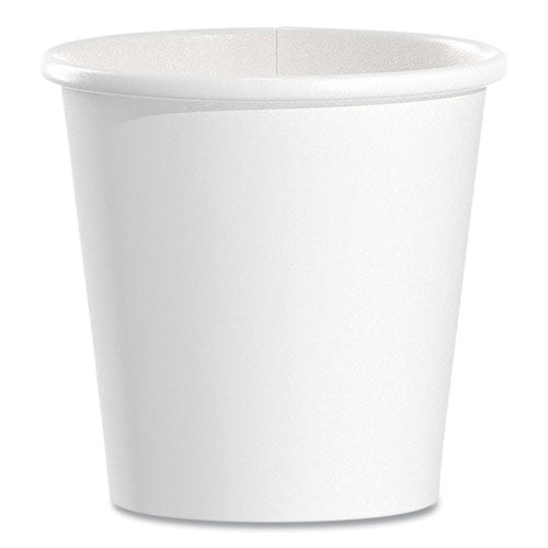 Single-sided Poly Paper Hot Cups, 4 Oz, White, 50 Bag, 20 Bags/carton