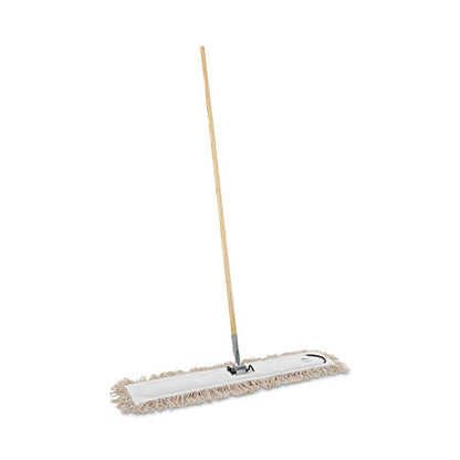 Cotton Dry Mopping Kit, 36 X 5 Natural Cotton Head, 60" Natural Wood Handle