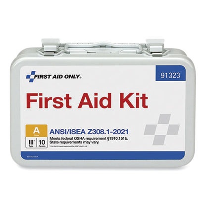 Ansi 2021 First Aid Kit For 10 People, 76 Pieces, Metal Case