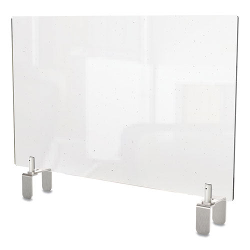 Clear Partition Extender With Attached Clamp, 29 X 3.88 X 18, Thermoplastic Sheeting