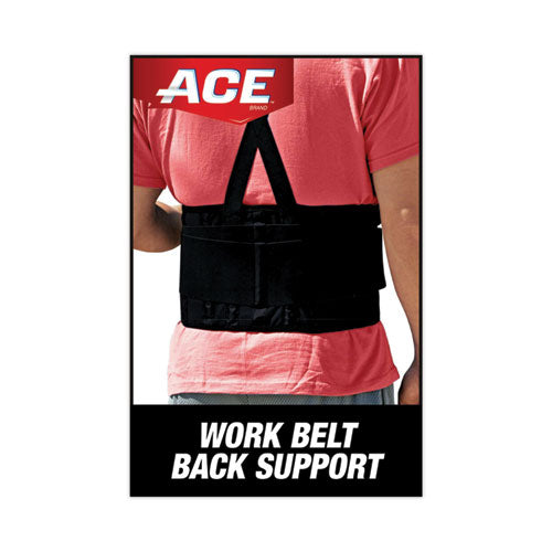 Work Belt With Removable Suspenders, One Size Fits All, Up To 48" Waist Size, Black