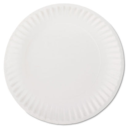 White Paper Plates, 9" Dia, 100/pack