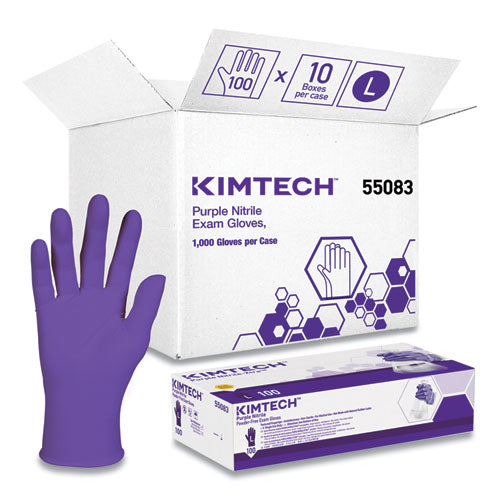 Purple Nitrile Exam Gloves, 242 Mm Length, Large, Purple, 1,000/carton