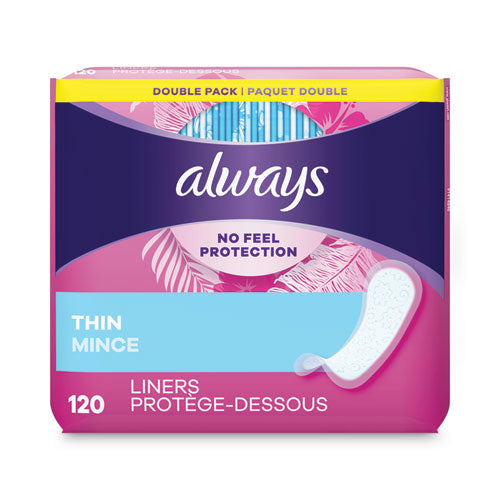 Thin Daily Panty Liners, Regular, 120/pack