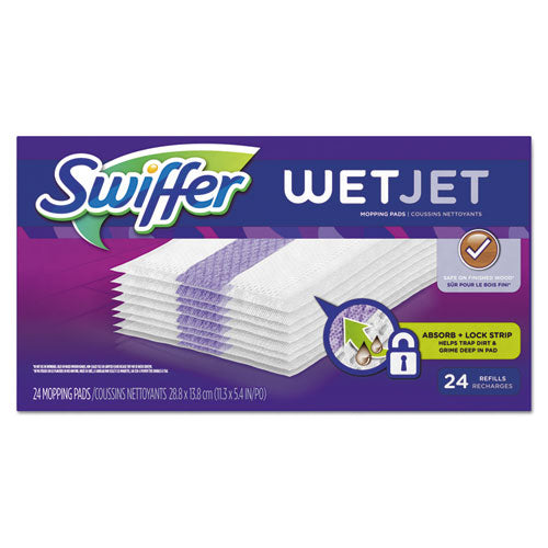 Wetjet System Refill Cloths, 11.3" X 5.4", White, 24/box, 4/carton