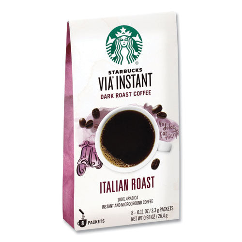 Via Ready Brew Coffee, 0.11 Oz, Italian Roast, 8/pack, 12 Packs/carton