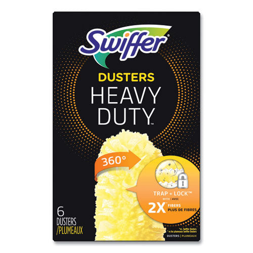 Heavy Duty Dusters Refill, Dust Lock Fiber, Yellow, 6/box, 4 Boxes/carton