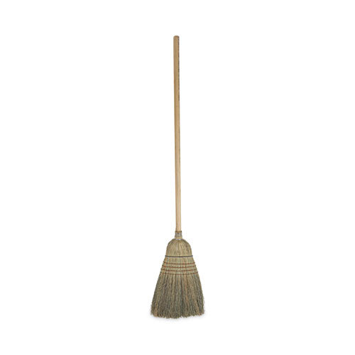 Warehouse Broom, Corn Fiber Bristles, 56" Overall Length, Natural, 12/carton