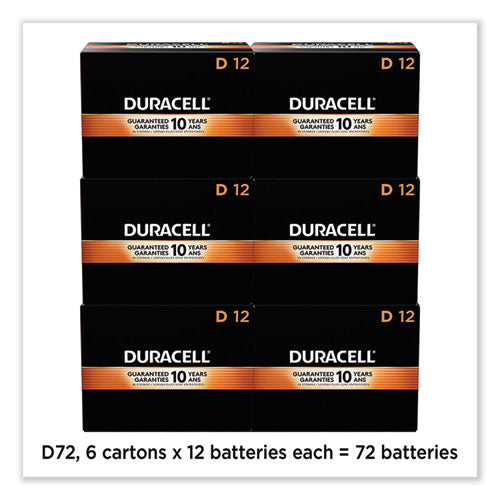 Coppertop Alkaline D Batteries, 72/carton