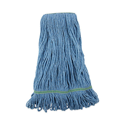 Super Loop Wet Mop Head, Cotton/synthetic Fiber, 1" Headband, Medium Size, Blue, 12/carton