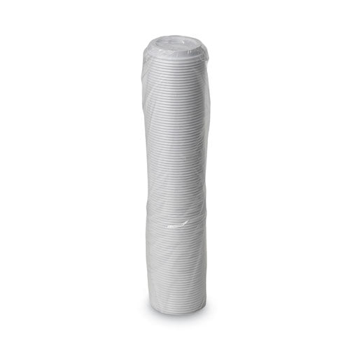 Dome Drink-thru Lids, Fits 10 Oz To 20 Oz Dixie Paper Hot Cups, White, 100/pack