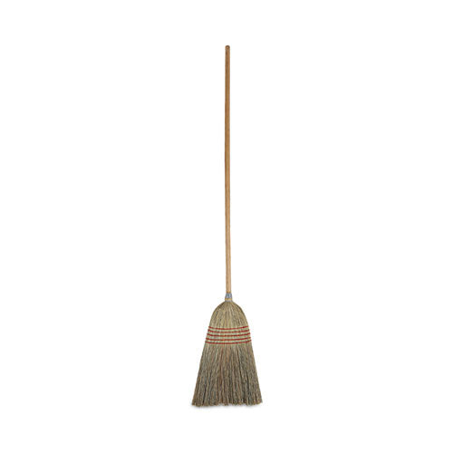 Parlor Broom, Corn Fiber Bristles, 55" Overall Length, Natural, 12/carton