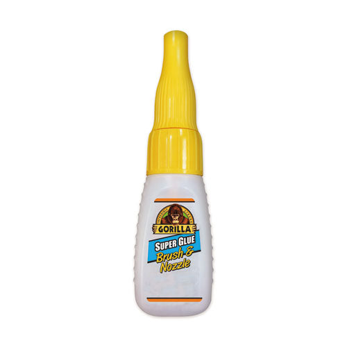 Super Glue With Brush And Nozzle Applicators, 0.35 Oz, Dries Clear