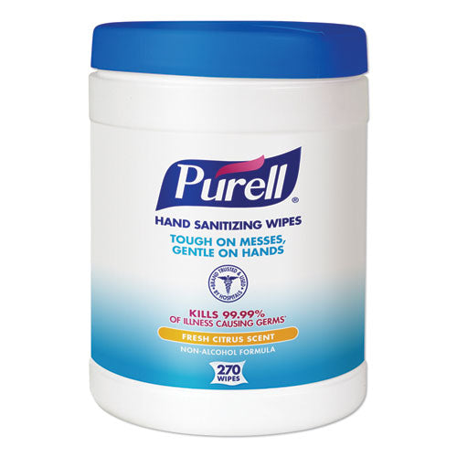 Sanitizing Hand Wipes, 6.75 X 6, Fresh Citrus, White, 270 Wipes/canister