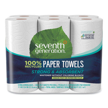 100% Recycled Paper Kitchen Towel Rolls, 2-ply, 11 X 5.4, 140 Sheets/roll, 24 Rolls/carton