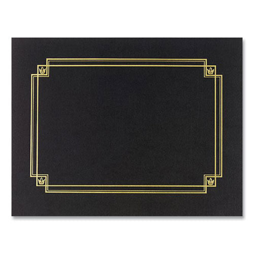 Premium Textured Certificate Holder, 12.65 X 9.75, Black, 3/pack