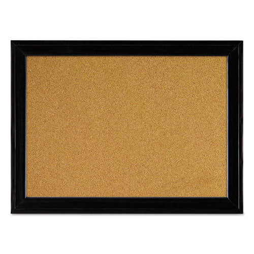 Cork Bulletin Board With Black Frame, 17 X 11, Tan Surface