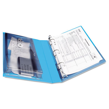 Mini Size Protect And Store View Binder With Round Rings, 3 Rings, 1" Capacity, 8.5 X 5.5, Blue