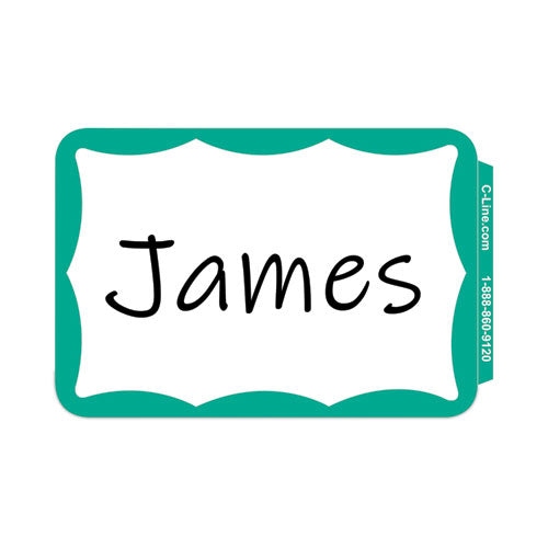 Self-adhesive Name Badges, 3.5 X 2.25, Green, 100/box